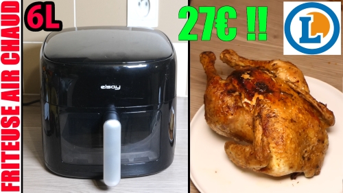 Friteuse Sans Huile Air Fryer Wartmann WM2408 - 6L, Céramique, écran Tactile, 1500W, Programmes Automatiques